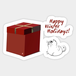 Pisi wish you "Happy Winter Holidays" Sticker